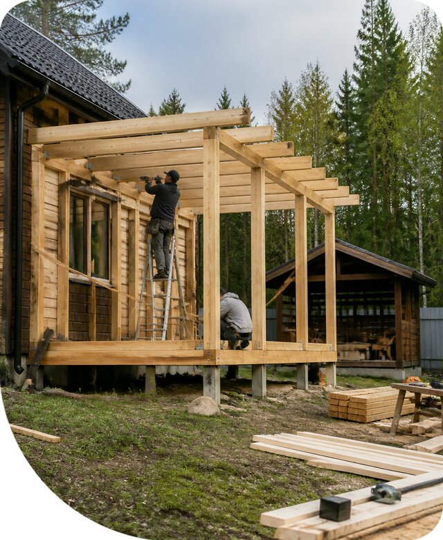 Строительство пристроек и построек на участке в Арсеньеве