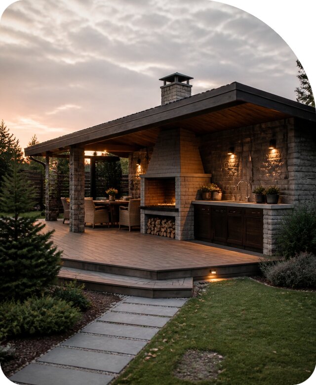 Проект барбекю комплекса в Арсеньеве по цене от 257000 р. РадиДОМА-Рсн